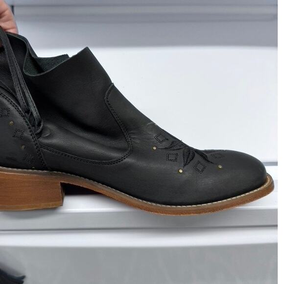 Anthropologie "MUSSE & CLOUD" KYLE Leather Boots, Size 10, Black - Picture 4 of 12